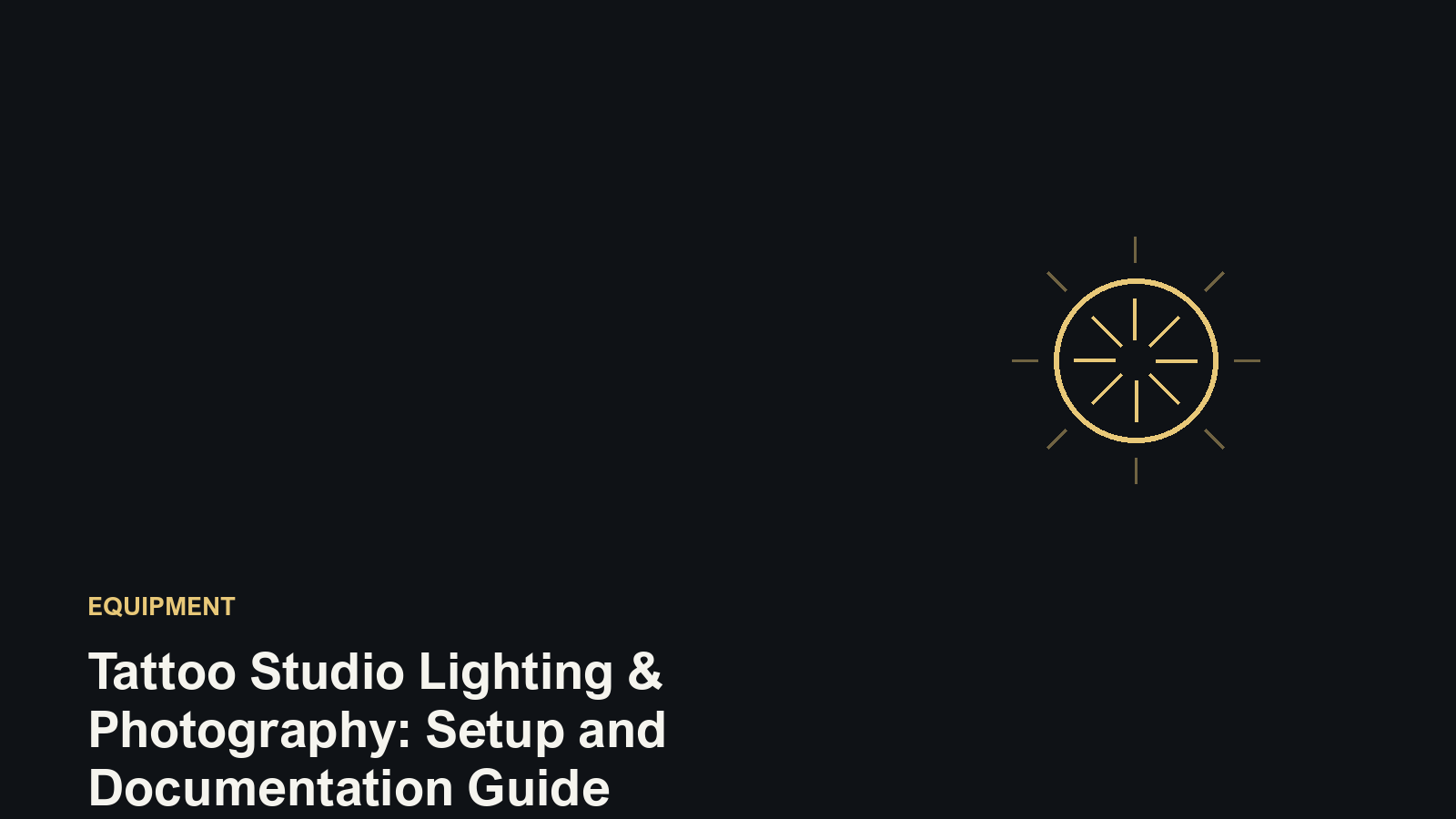 Editorial illustration of camera aperture rings with radiating light rays representing studio lighting and photography