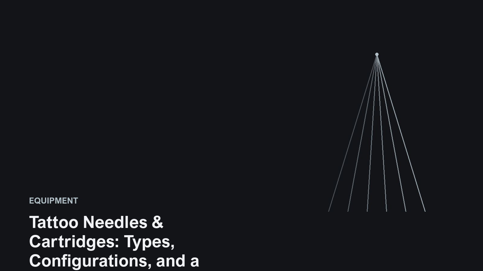 Editorial illustration of converging fine lines representing tattoo needle configurations