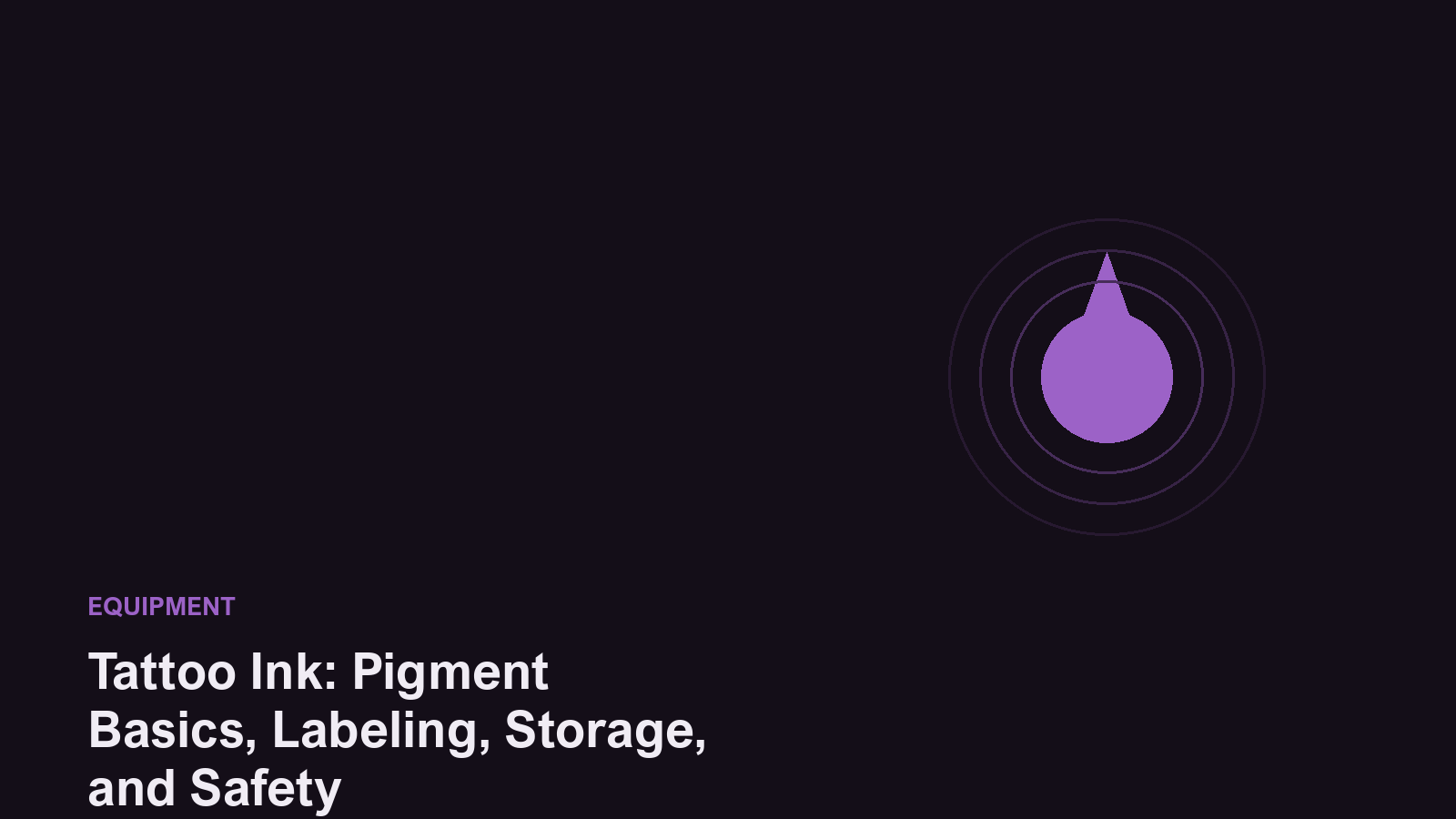 Editorial illustration of an ink droplet with concentric ripple rings representing tattoo pigment