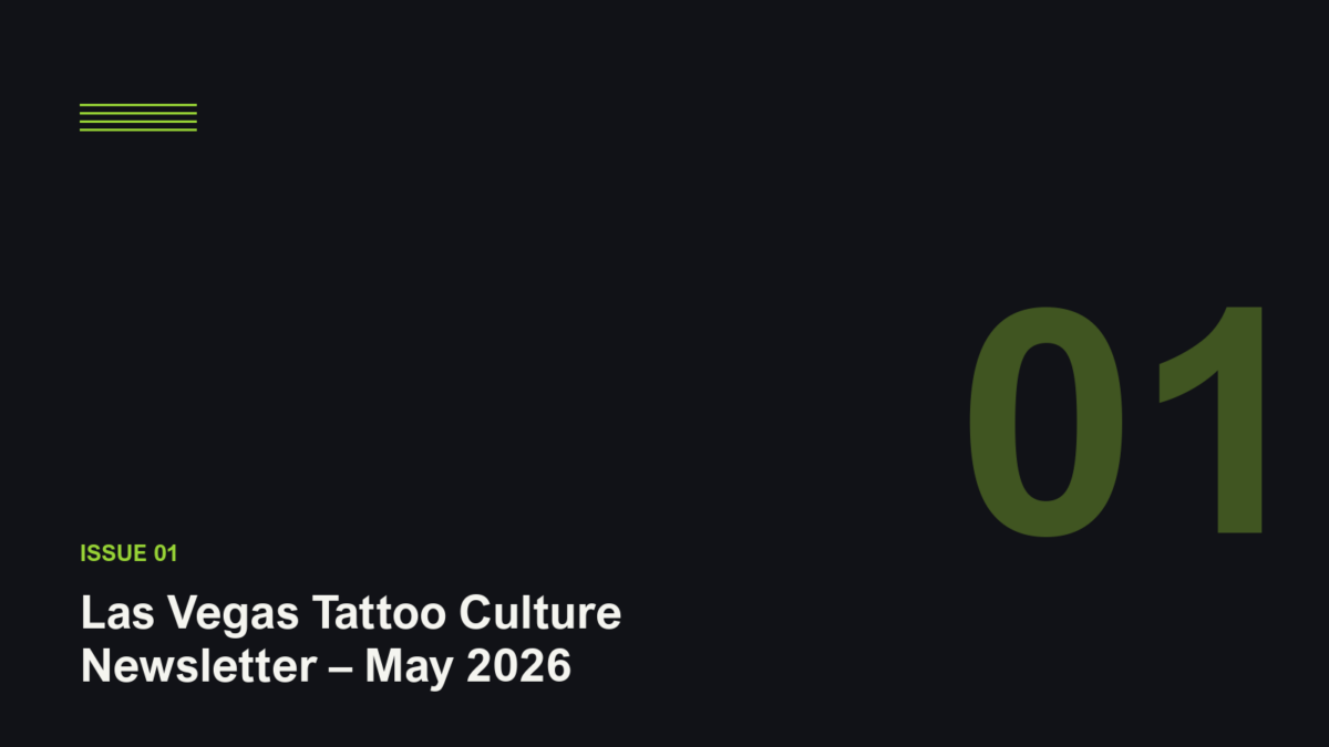 Las Vegas Tattoo Culture newsletter issue 1, May 2026, cover graphic