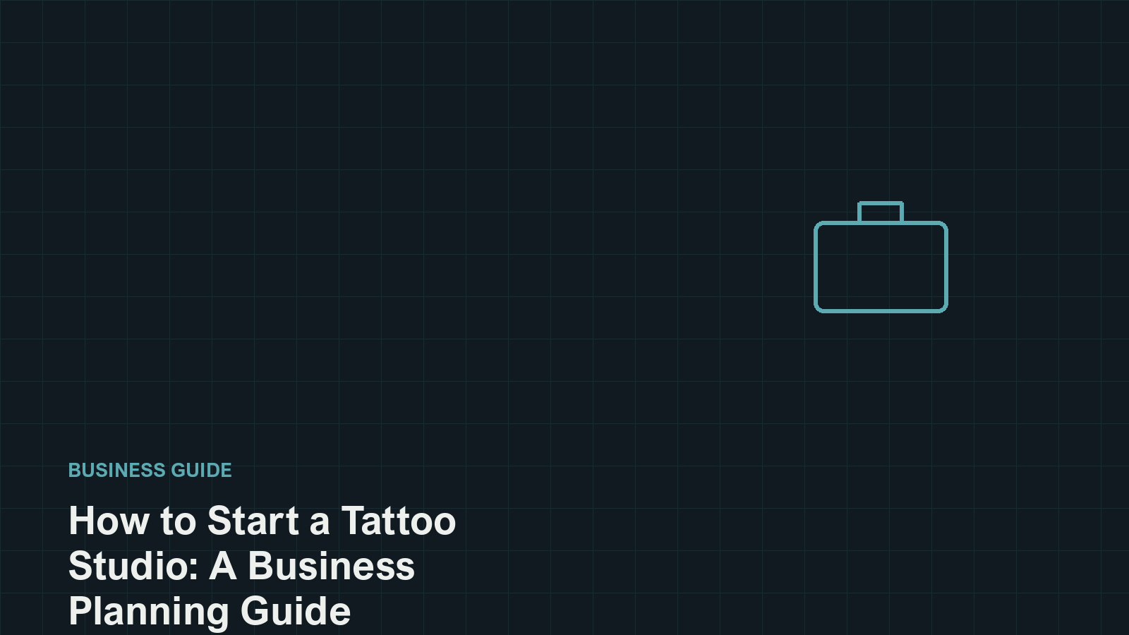Editorial illustration of a document and briefcase representing tattoo studio business planning
