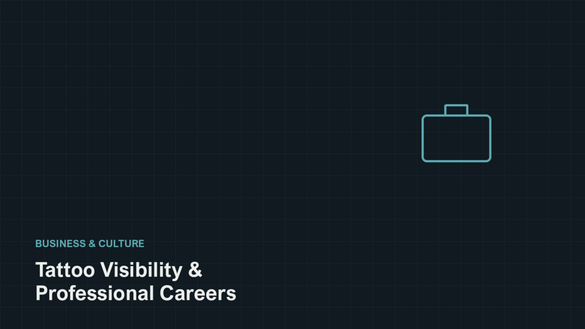 Editorial illustration of tattoo visibility in professional careers