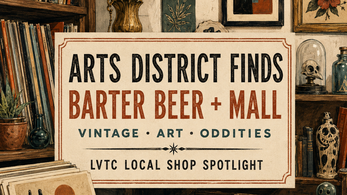 Original LVTC editorial artwork for a Barter Beer and Mall local shop spotlight